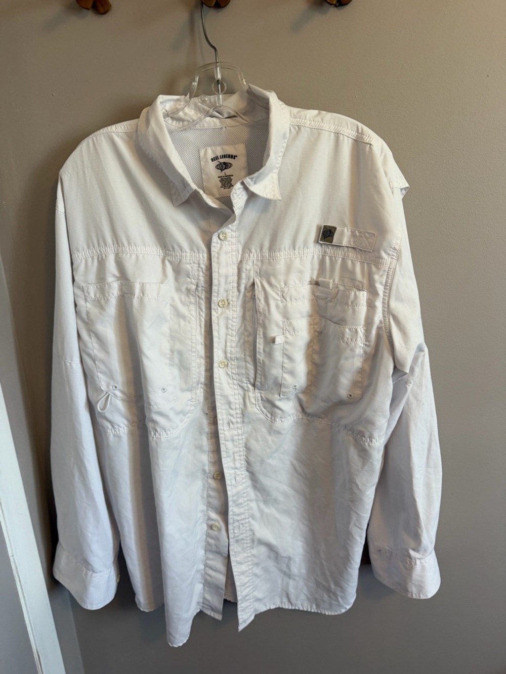 Reel Legends Performance Fishing Shirt White Large